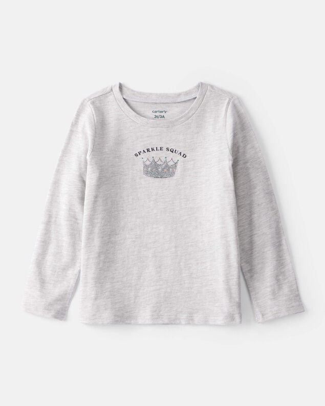 Girls Butterfly Leopard Pocket Tee - Grey