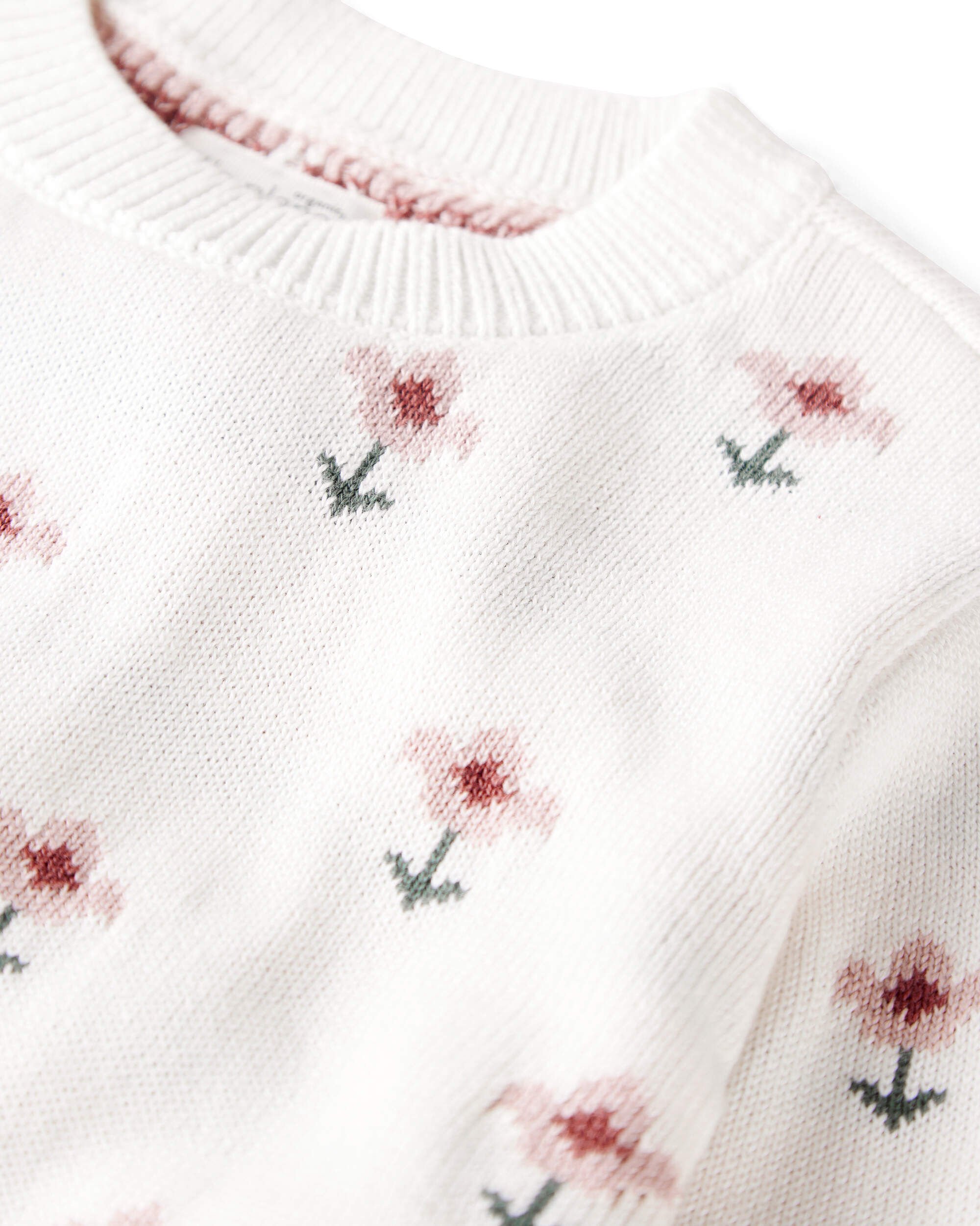 Toddler Girl Organic Cotton Sweater Knit Wildflower Maze Print