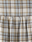 Brown - Toddler Organic Cotton Herringbone Plaid Button-Front Dress, Selected