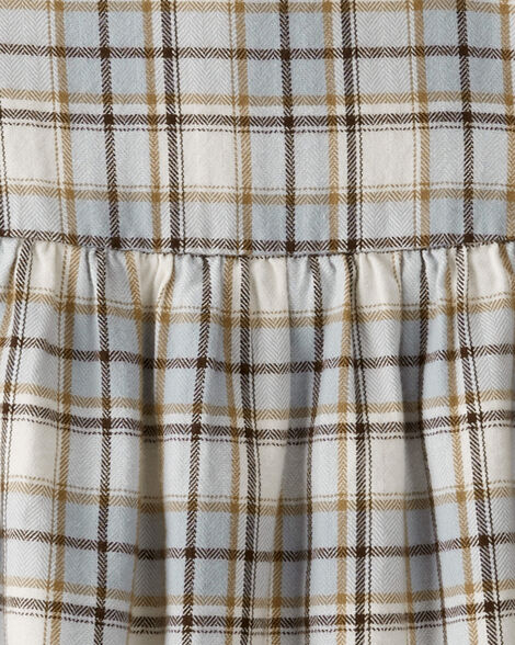  Product image 4 of Toddler Organic Cotton Herringbone Plaid Button-Front Dress