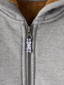 Grey - Toddler Boy Long-Sleeve Hooded Zip-Up Jacket - Grey, Selected