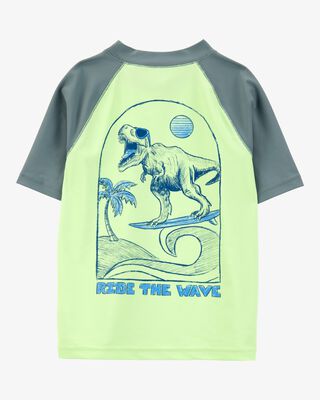 Product image 2 of Kid Dinosaur Short-Sleeve Rashguard - Lime Green