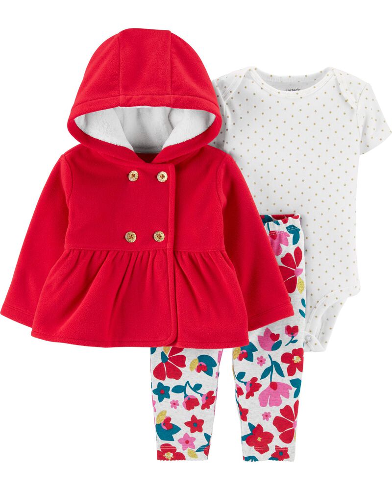 3 Piece Fleece Little Jacket Set Carters Com