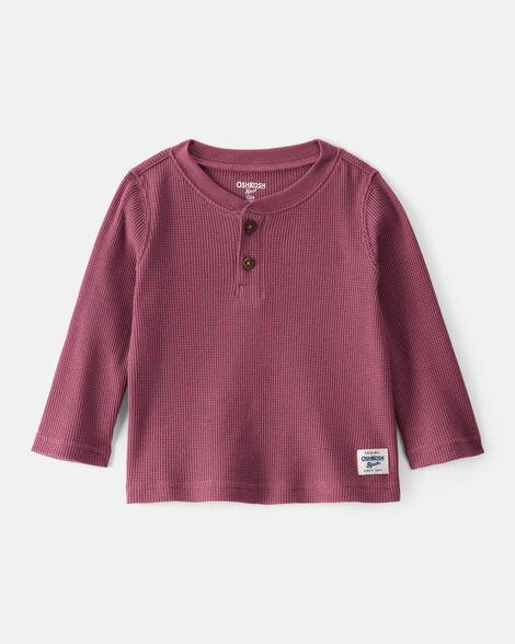 Baby Boy Long-Sleeve Henley Shirt - Red