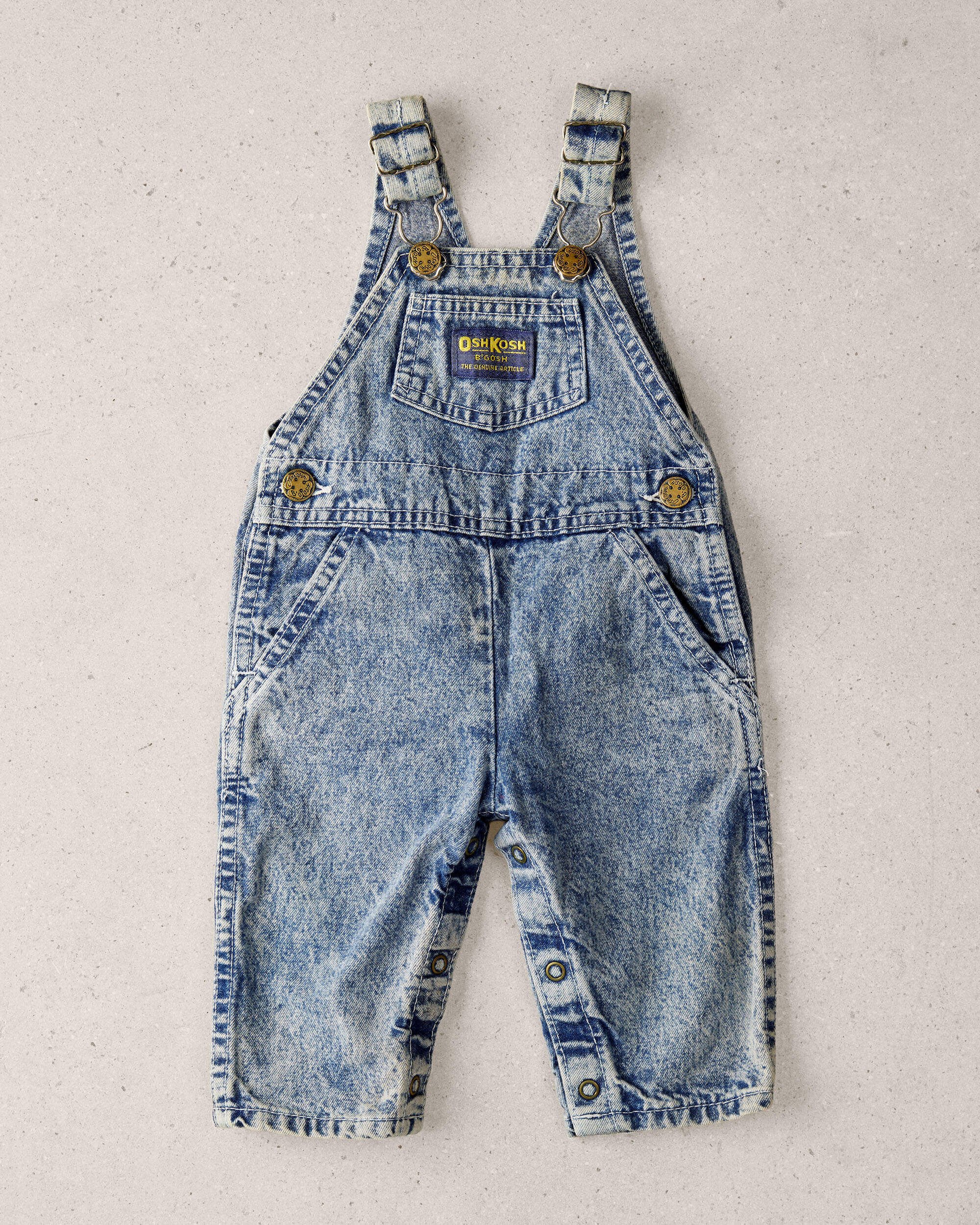 Baby 6M Vintage Dark Acid Wash Denim Overalls from the OshKosh Archive Release, circa 1990s