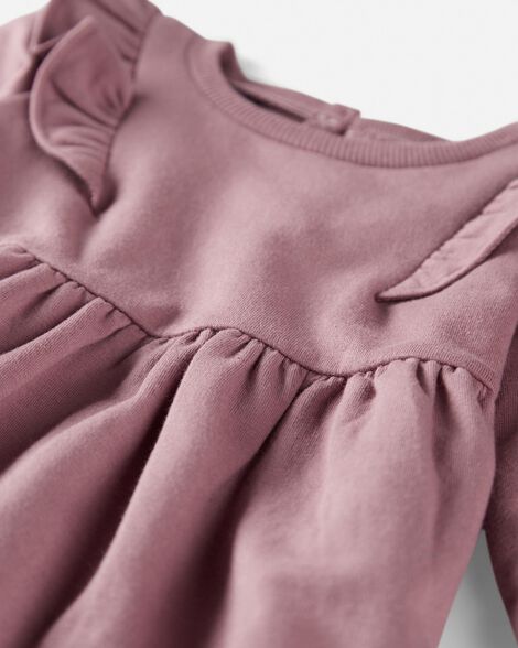  Product image 5 of Baby Long-Sleeve Ruffle Dress Made with Organic Cotton in Desert Mauve