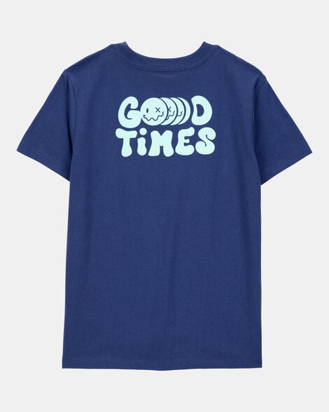  Product image 2 of Boys Smiley Face Short-Sleeve Graphic Tee - Navy