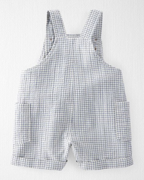  Product image 2 of Baby Organic Cotton Checkered-Print Shortalls