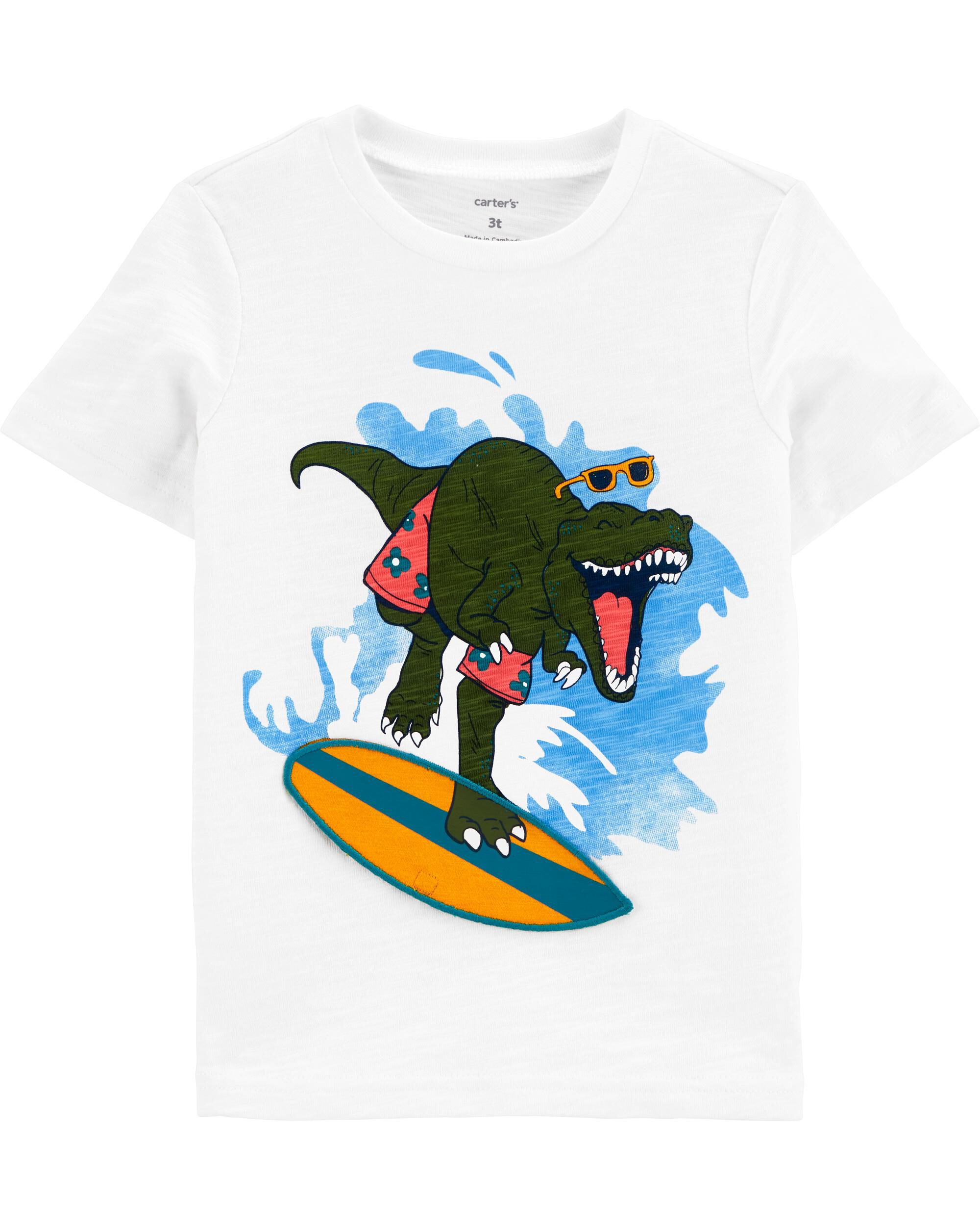  *CLEARANCE* Surfing Dinosaur Interactive Slub Jersey Tee 
