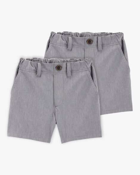 Product image 1 of Toddler 2-Pack Active Pull-On Uniform Shorts - Grey