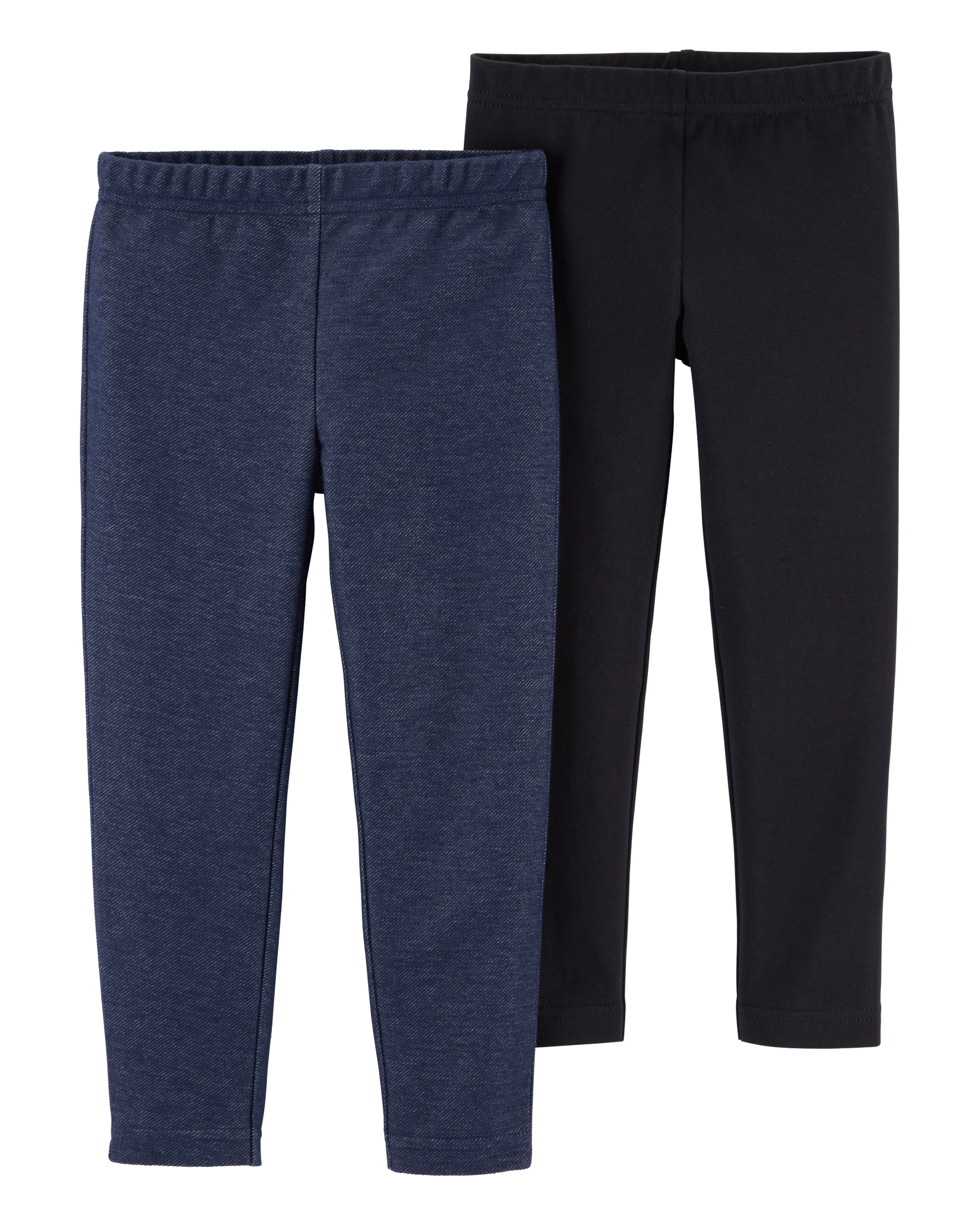 Baby 2-Pack Navy & Black Cotton Stretch Leggings