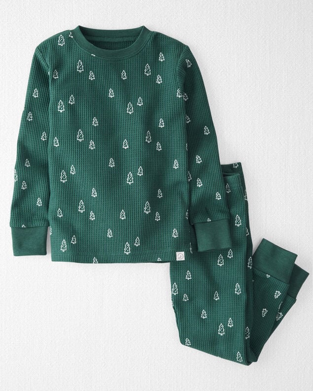 Product image 1 of Toddler Christmas Tree Print Waffle Knit Pajamas Made with Organic Cotton