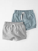Blue Creek, Grey - Baby 2-Pack Organic Cotton Shorts, Selected