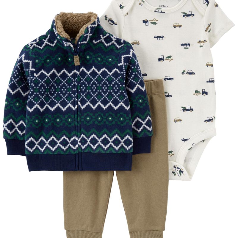 Multi Baby 3-Piece Fair Isle Little Cardigan Set | carters.com