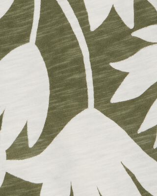 Product image 2 of Toddler Tropical Print Cotton Short-Sleeve Fashion Top - Olive/White