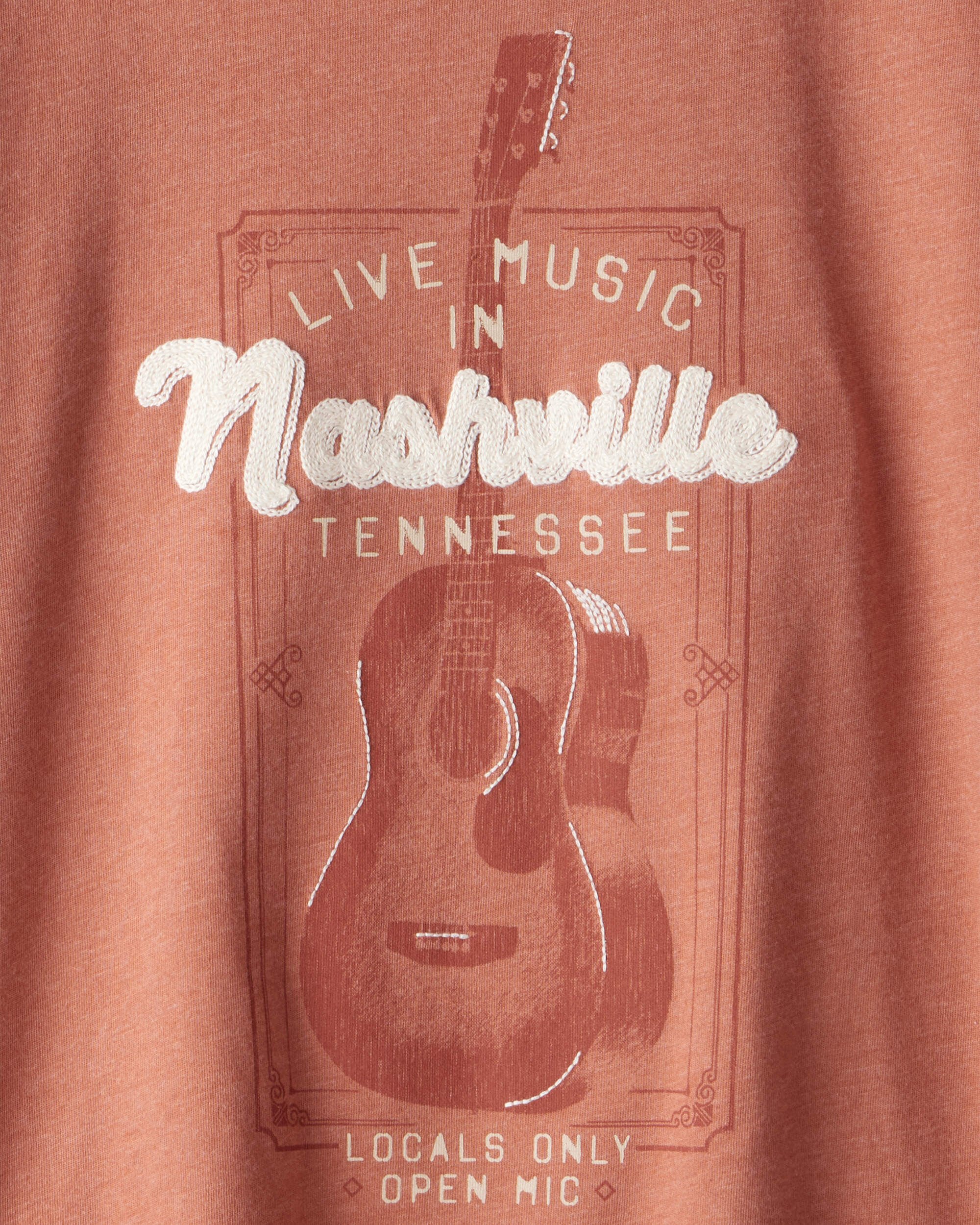 Boys Nashville Music Short-Sleeve Graphic Tee - Brown
