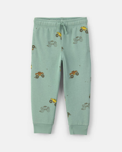 toddler boy monster truck joggers - green