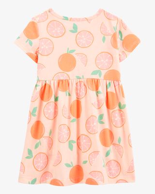 Product image 2 of Toddler Orange Print Short-Sleeve Dress
