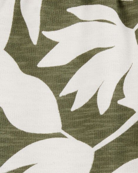  Product image 3 of Baby Tropical Print Pull-On French Terry Shorts - Green/White