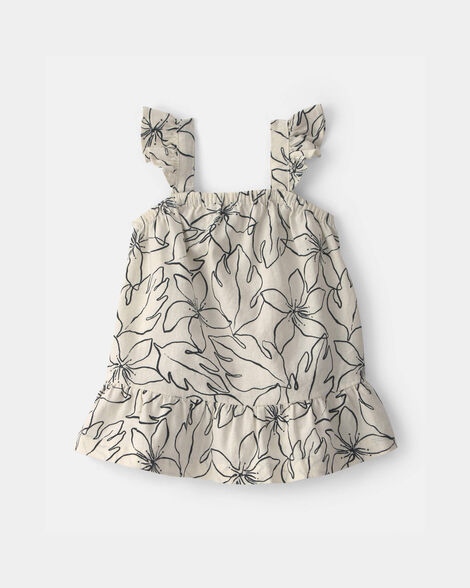 baby girl floral dress - black/ivory