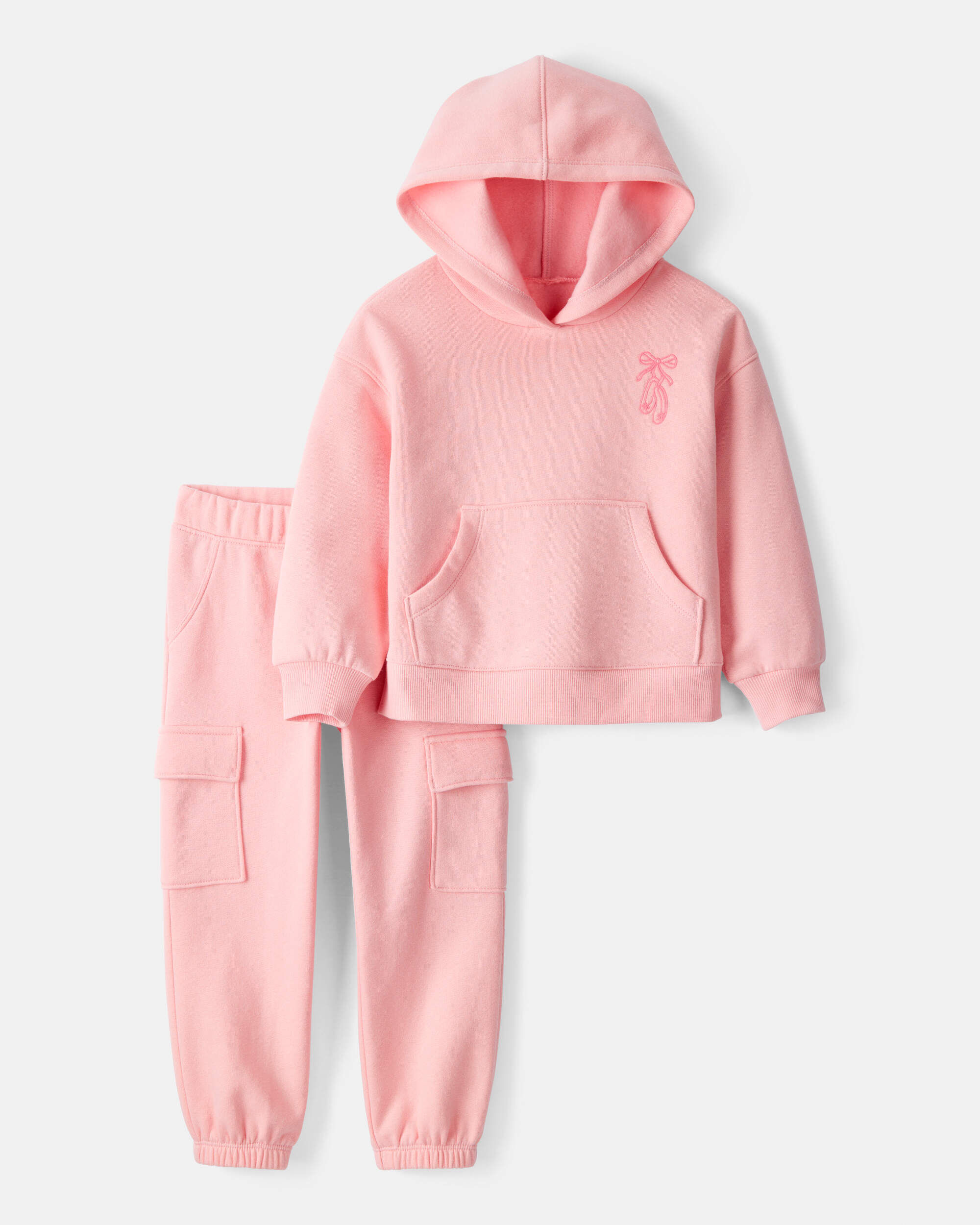 Toddler Girl 2-Piece Ballet Long-Sleeve Hoodie & Pant Set - Pink