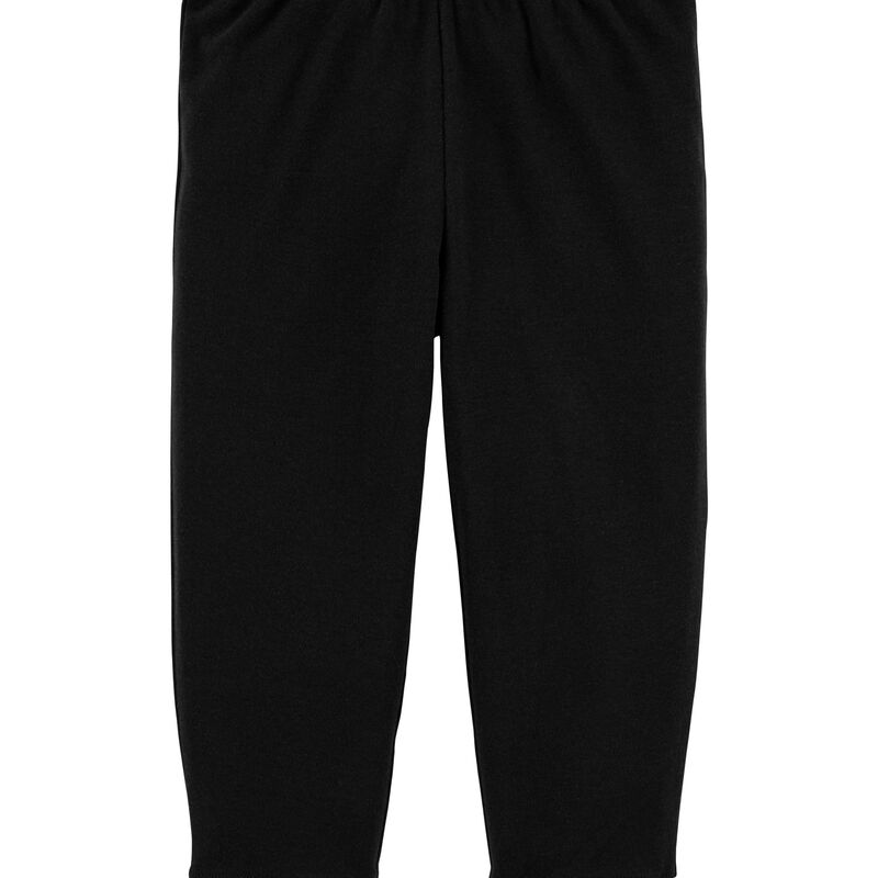 Black Toddler PullOn Cotton Pants