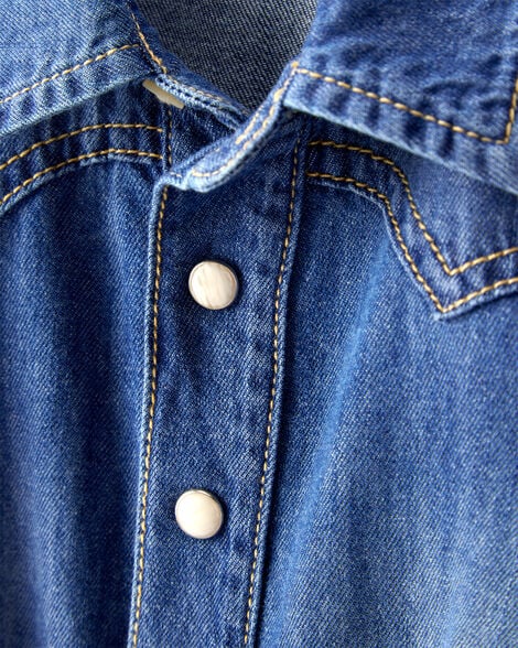 Product image 3 of Toddler Girl Cotton Long-Sleeve Denim Dress - Blue
