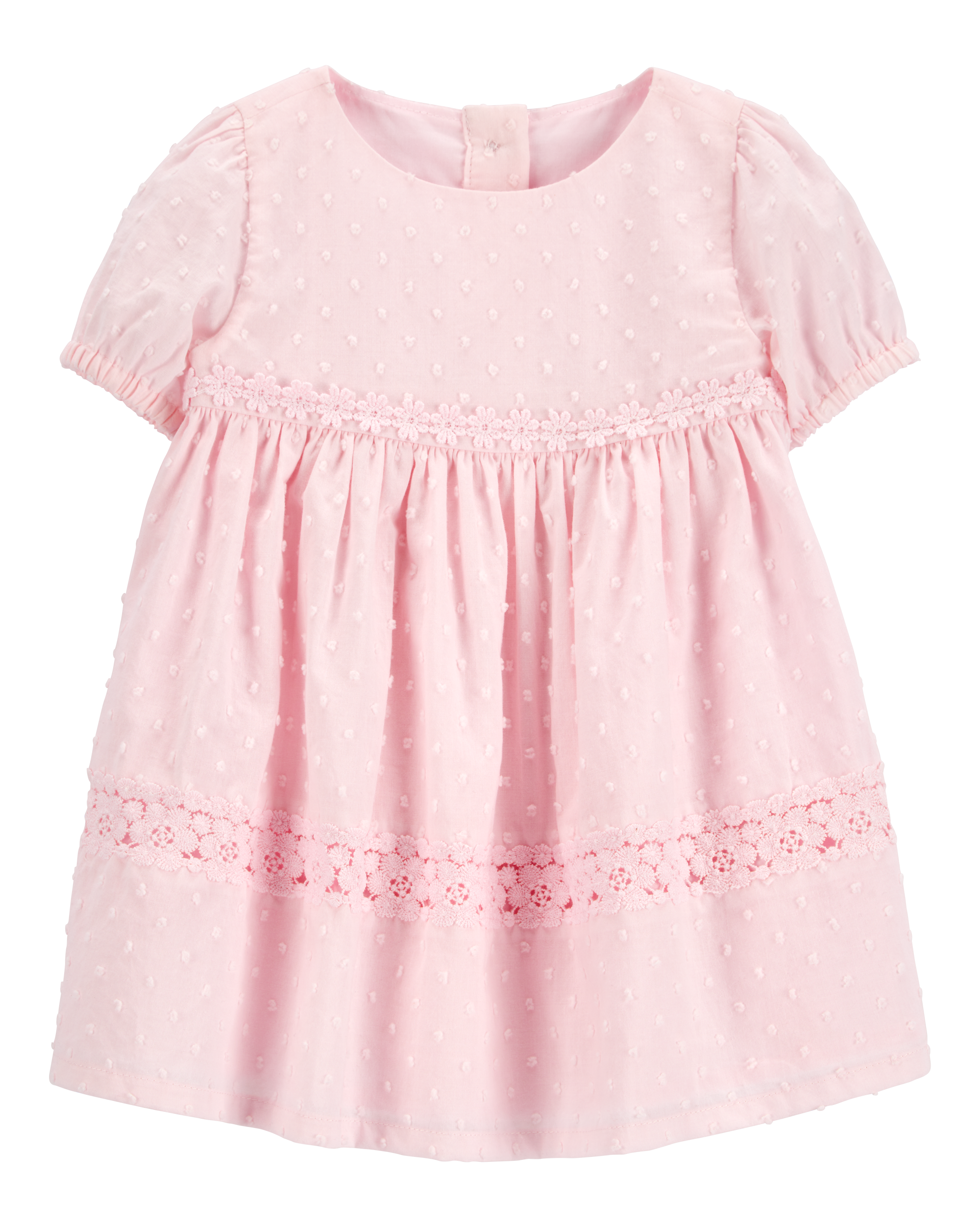 Baby Textured Babydoll Dress- Pink