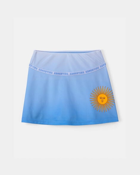 girls umbro argentina active skort - light blue/white