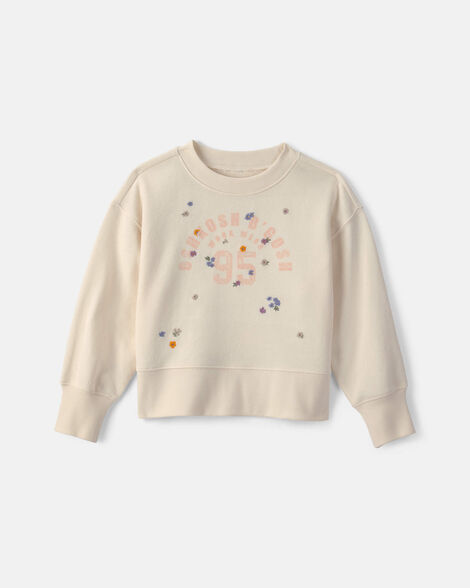 Toddler Girl 'OshKosh' French Terry Pullover Sweatshirt - Cream