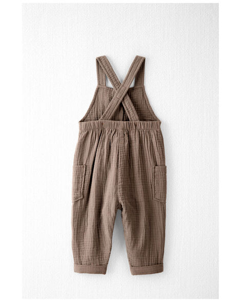  Product image 2 of Baby Organic Cotton Gauze Overalls in Taupe