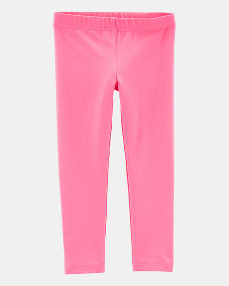 baby girl cotton stretch leggings - pink