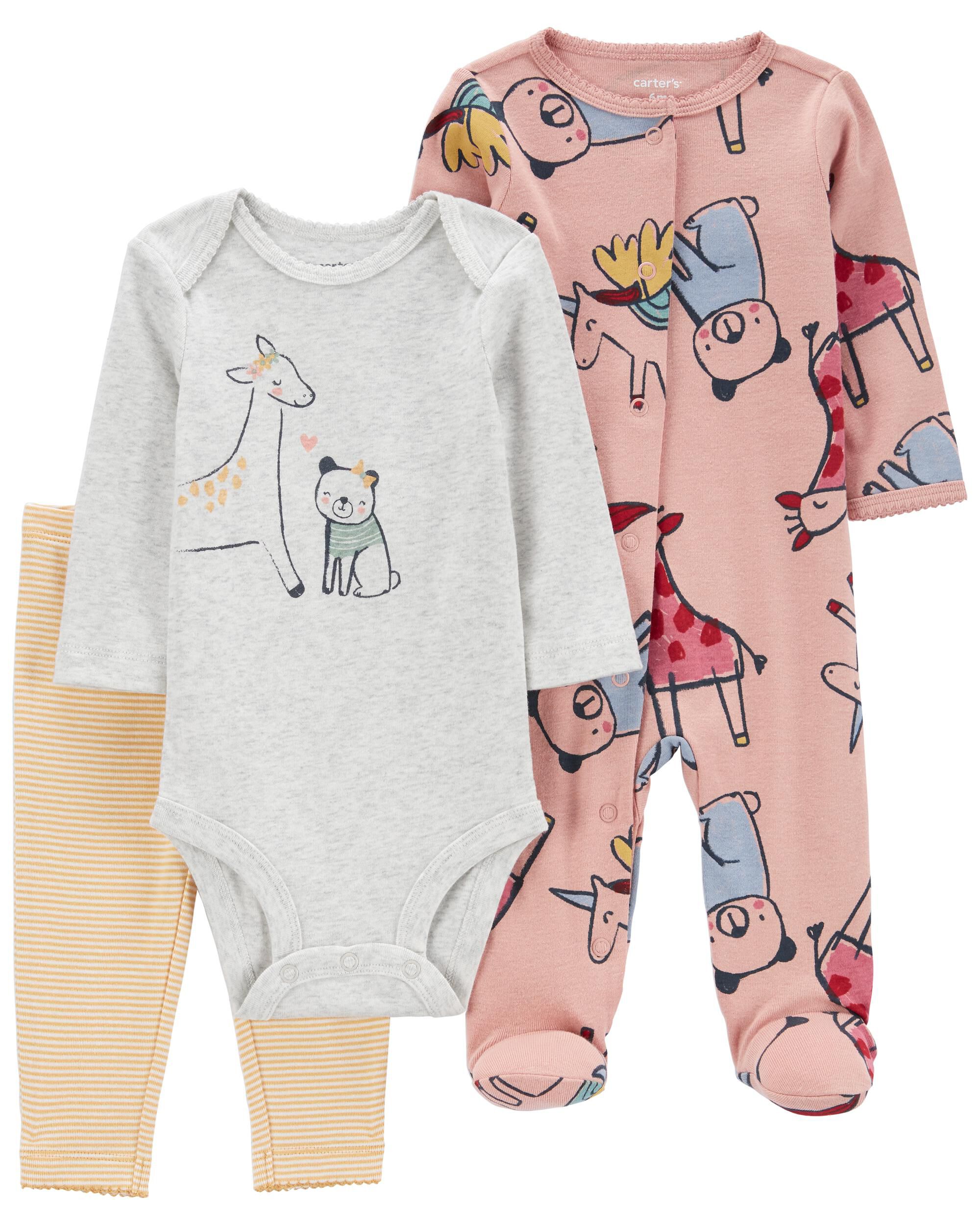 Baby 3-Piece Giraffe 1-Piece Pajamas Pajamas Set - Carter's