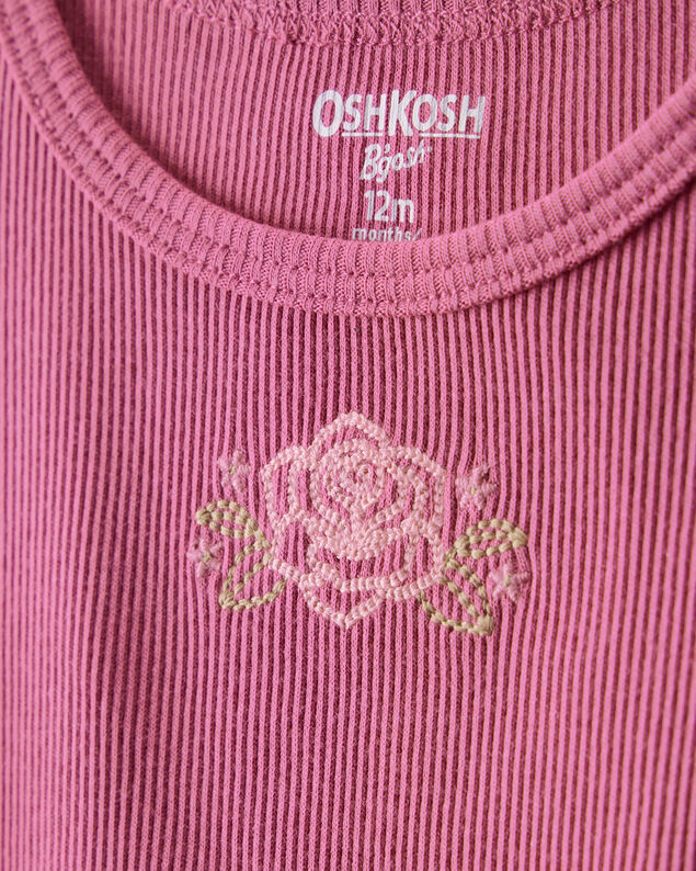 Product image 2 of Toddler Girl Flower Cotton Short-Sleeve Top - Pink