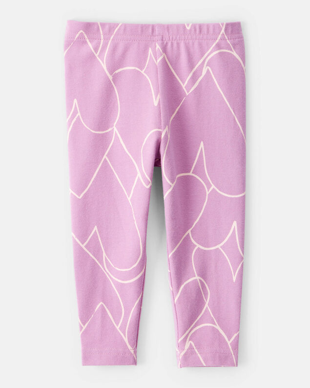 Product image 2 of Baby Girl Cotton Heart Stretch Leggings - Purple