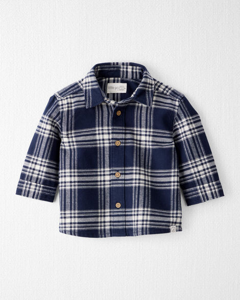 Baby Organic Cotton Button-Front Flannel Shirt
