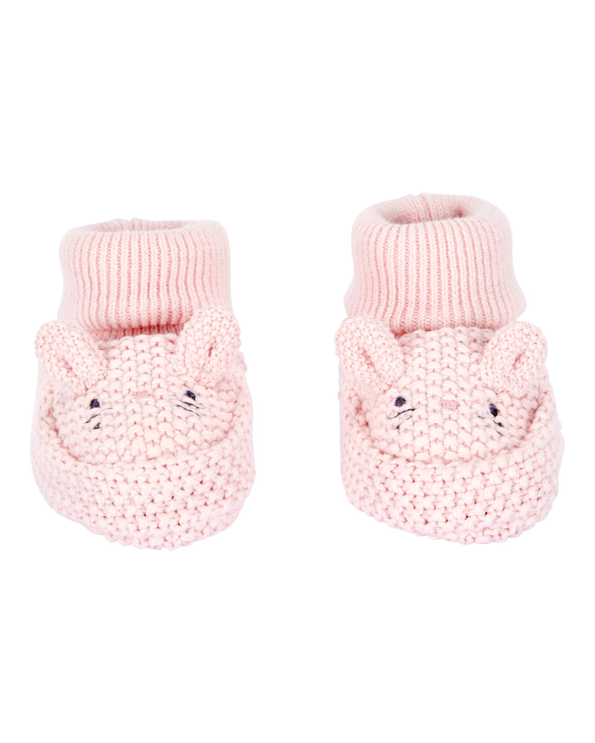 Baby Bunny Crochet Booties - Pink
