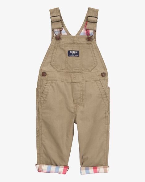 Product image 1 of Baby Solid Canvas Overalls - Khaki