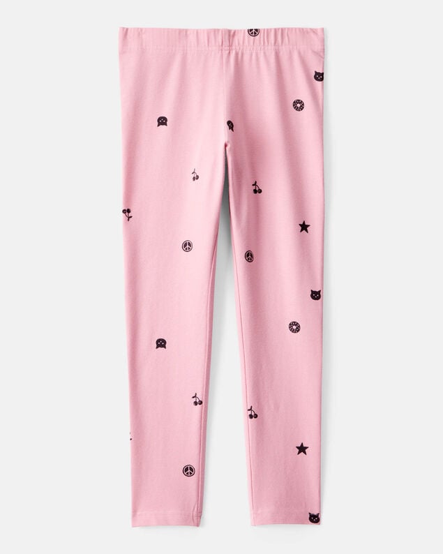 Product image 2 of Girls Cotton Pull-On Stretch Leggings - Pink