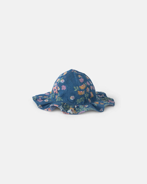 Baby Girl Floral Chambray Bucket Hat