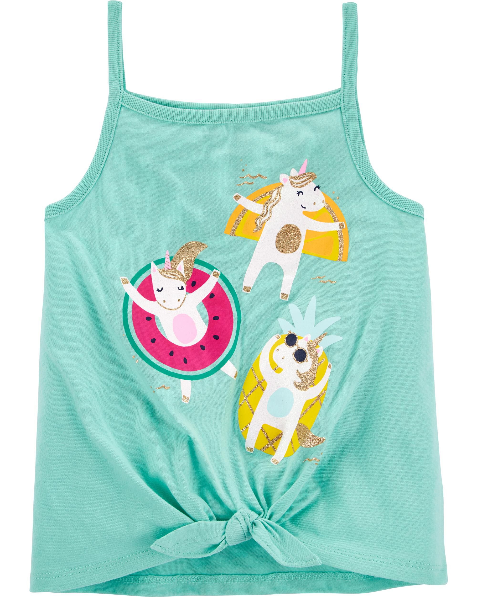 *CLEARANCE* Fruity Unicorns Tie-Front Jersey Tank