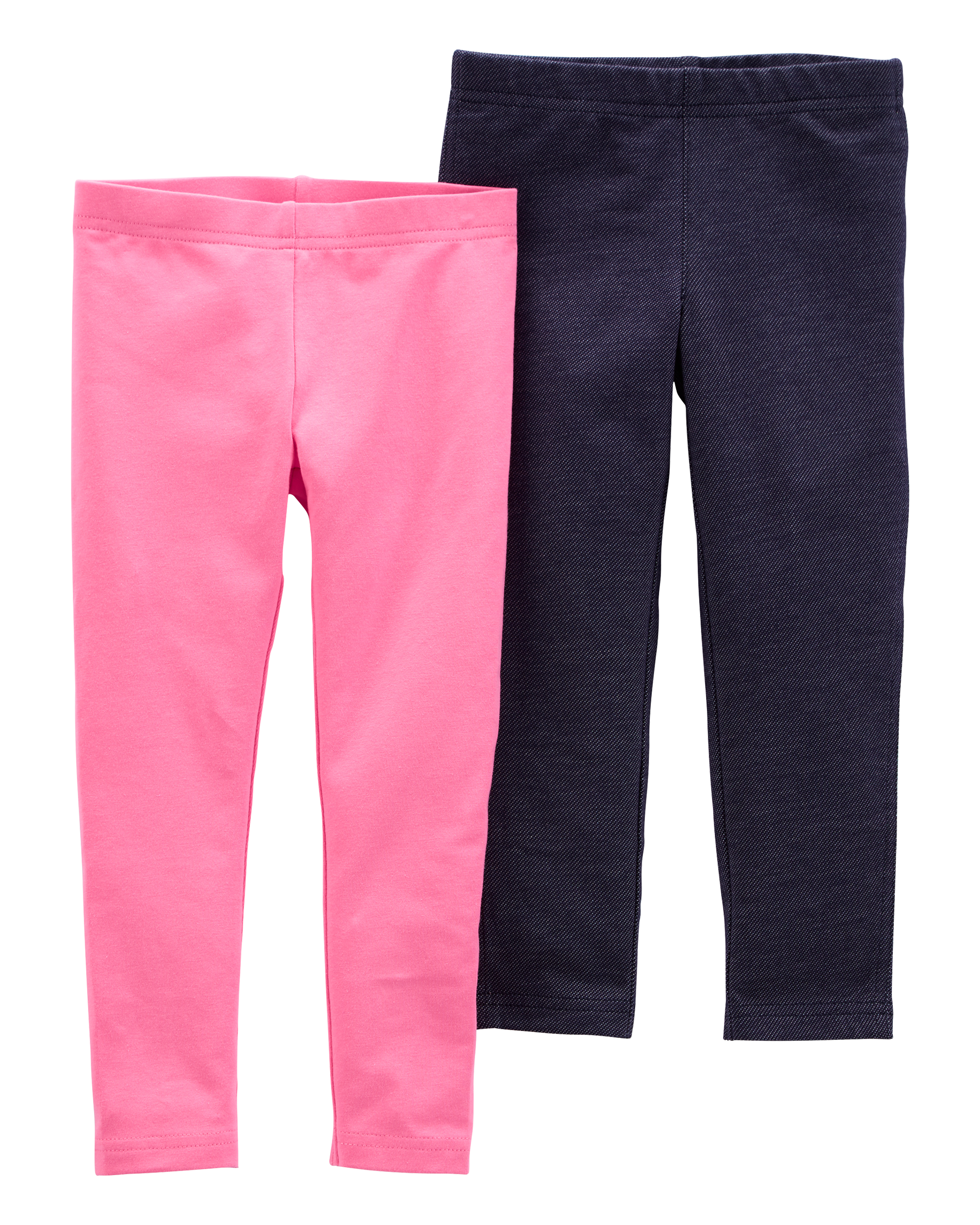 Baby 2-Pack Pink & Navy Cotton Stretch Leggings