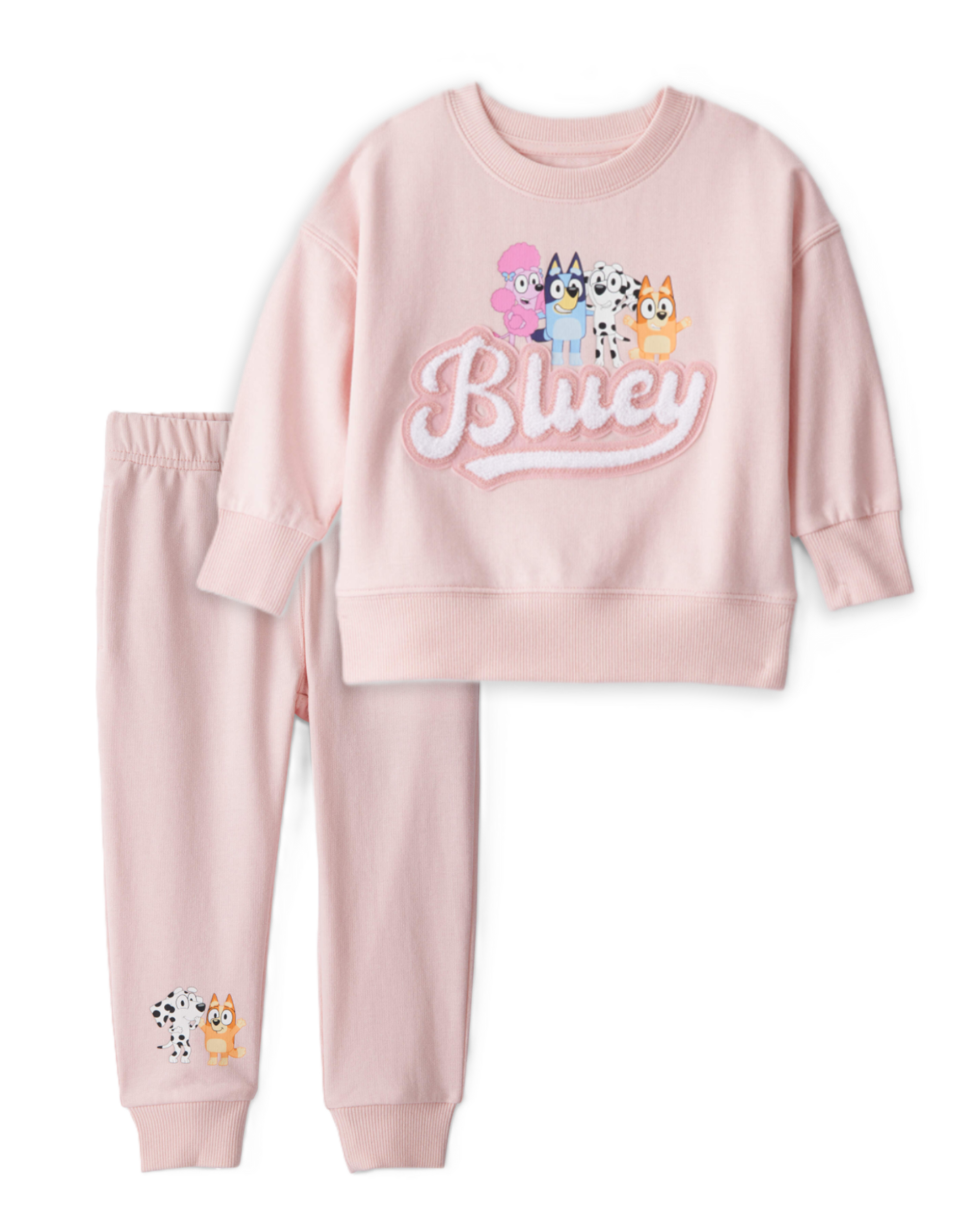 Baby Girl 2-Piece Bluey French Terry Pullover & Joggers Set - Pink