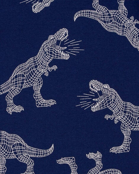  Product image 3 of Kid 4-Piece Striped Dinosaur Pajamas