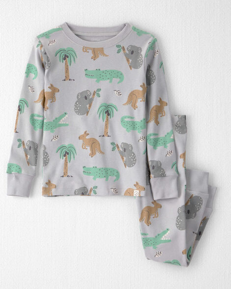 Toddler 2-Piece Organic Cotton Ribbed Pajama Set in Aussie Friends Print
