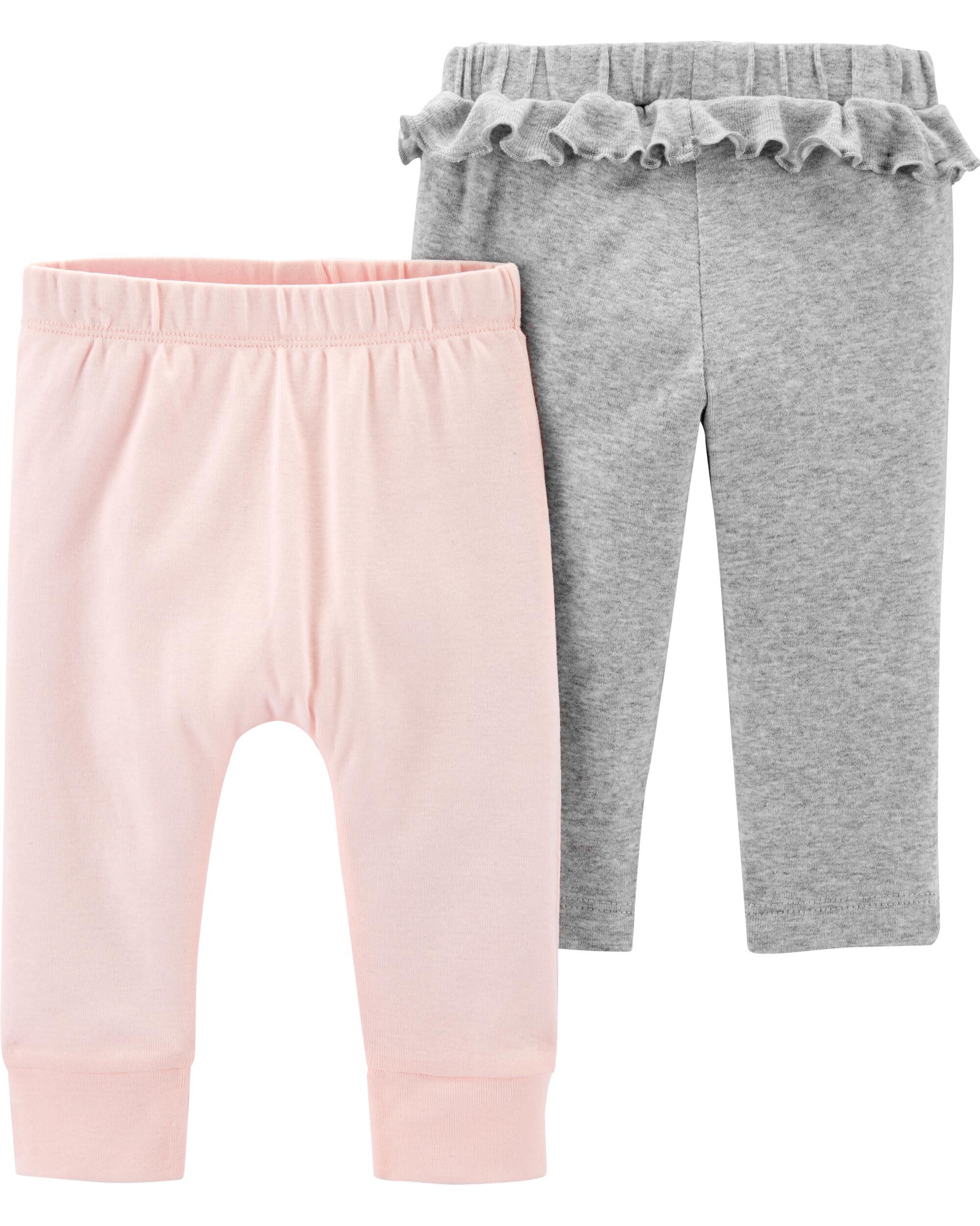 6 Months Carters Girls Twill Pull On 5 Pocket Grey Pants Pants Baby Girls