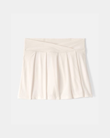 girls pleated active skort - white