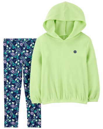 Baby 2-Piece Hooded Tee & Floral Legging Set