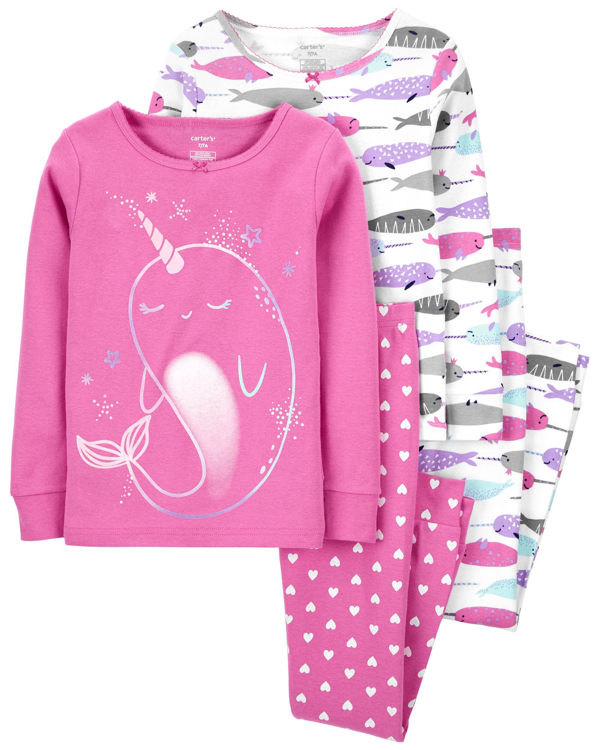 *CLEARANCE* 4-Piece Narwhal 100% Snug Fit Cotton PJs