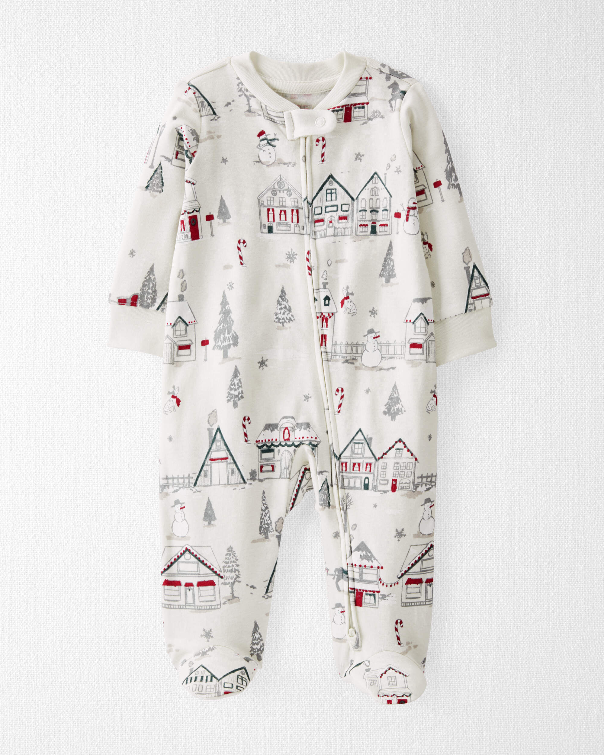 Baby Organic Cotton Sleep & Play Pajamas Winter Village